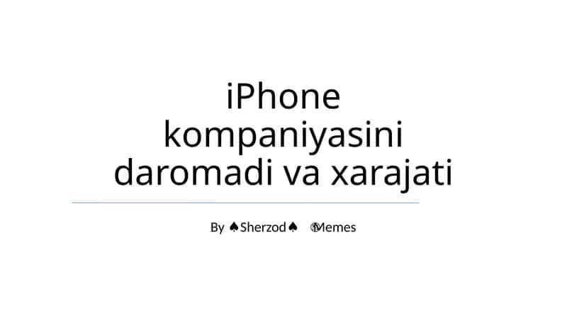 iPhone daromadi va xarajati 1