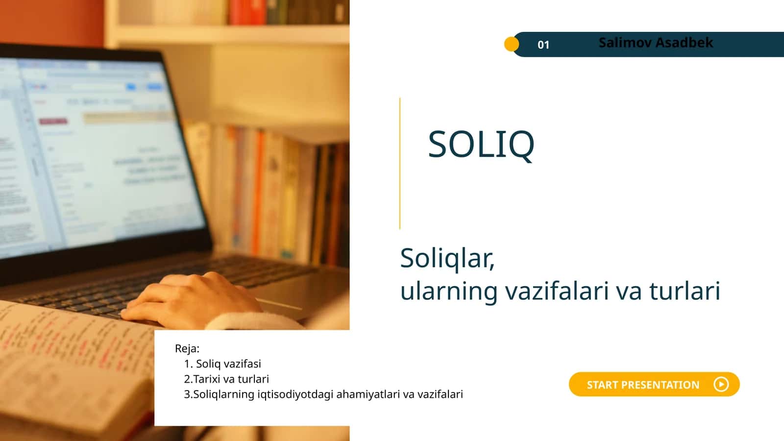 Soliqlar, ularning vazifalari va turlari 1