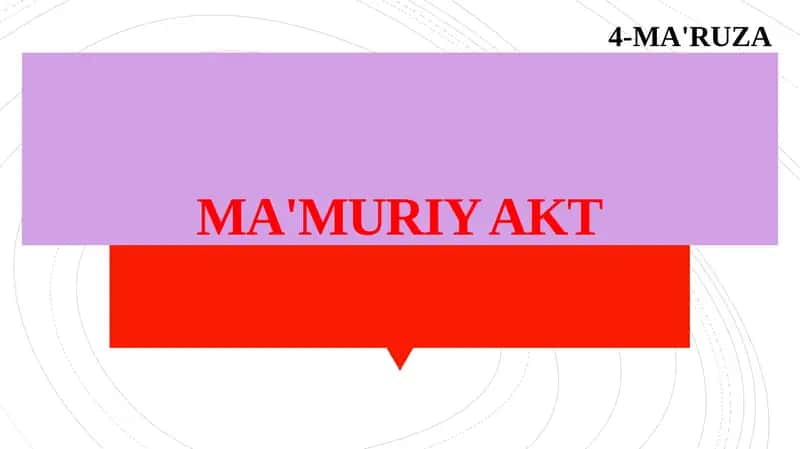 MA'MURIY AKT 1