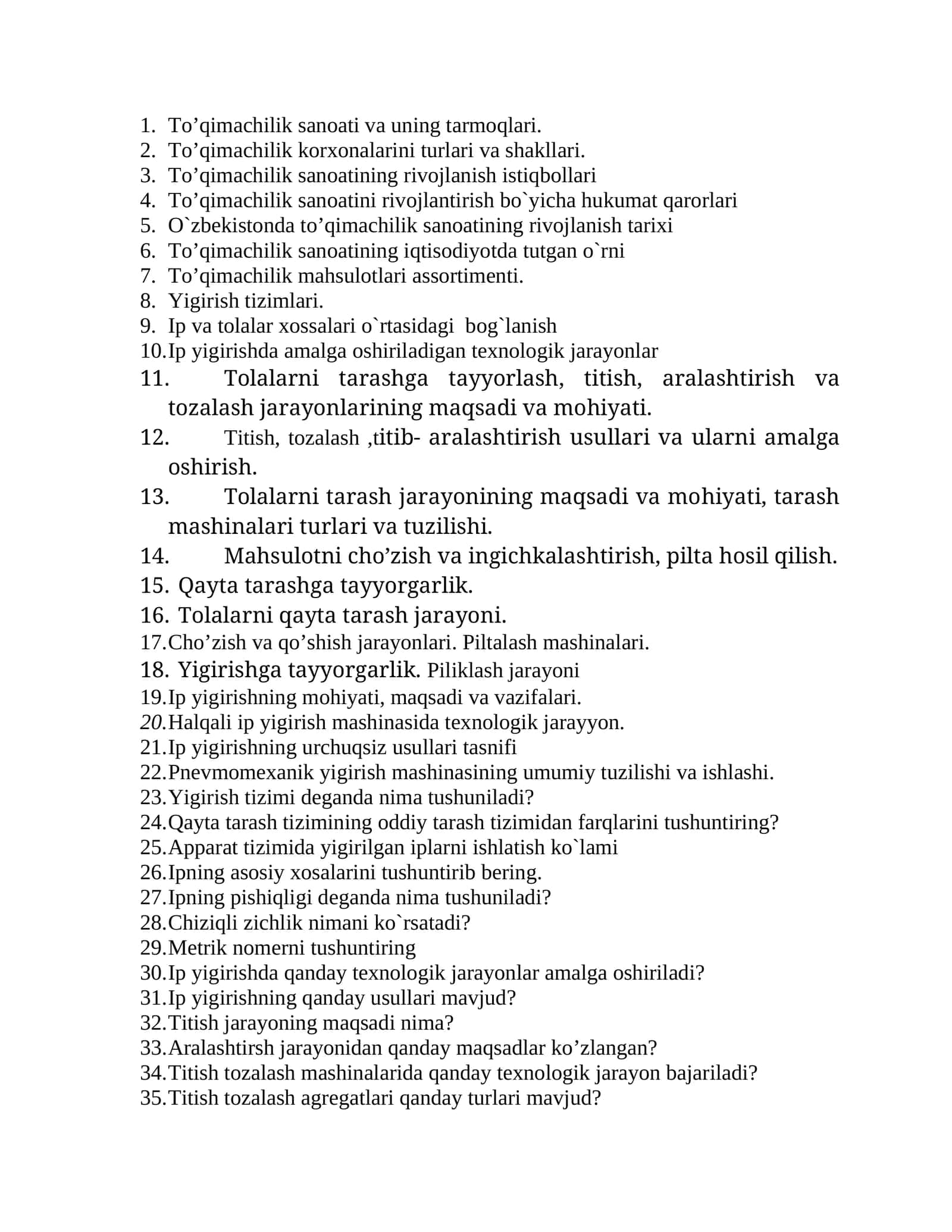 To’qimachilik Sanоati 1