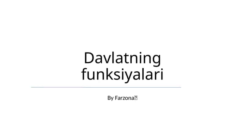 Davlatning funksiyalari 1