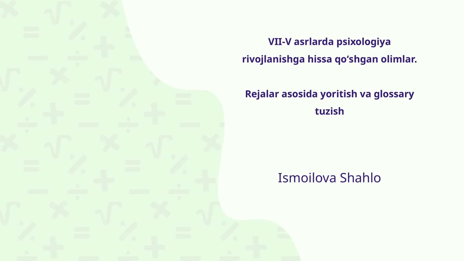 Antik davr psixologiyasi 1