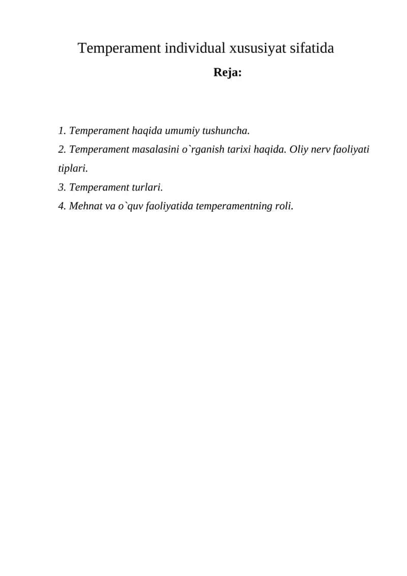 Temperament va individual xususiyatlar 1