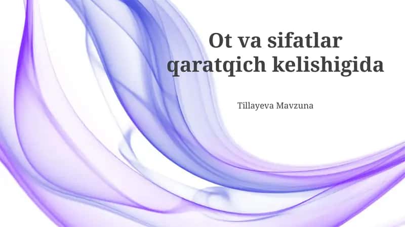 Ot va sifatlar qaratqich kelishigida 1