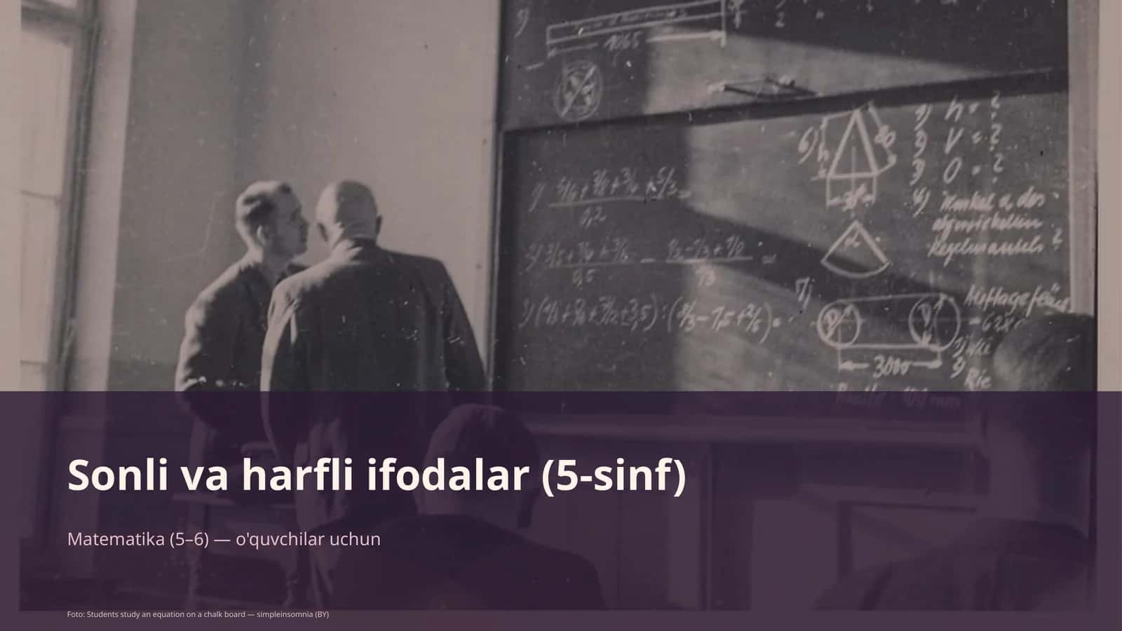 Sonli va harfli ifodalar (5-sinf) 1