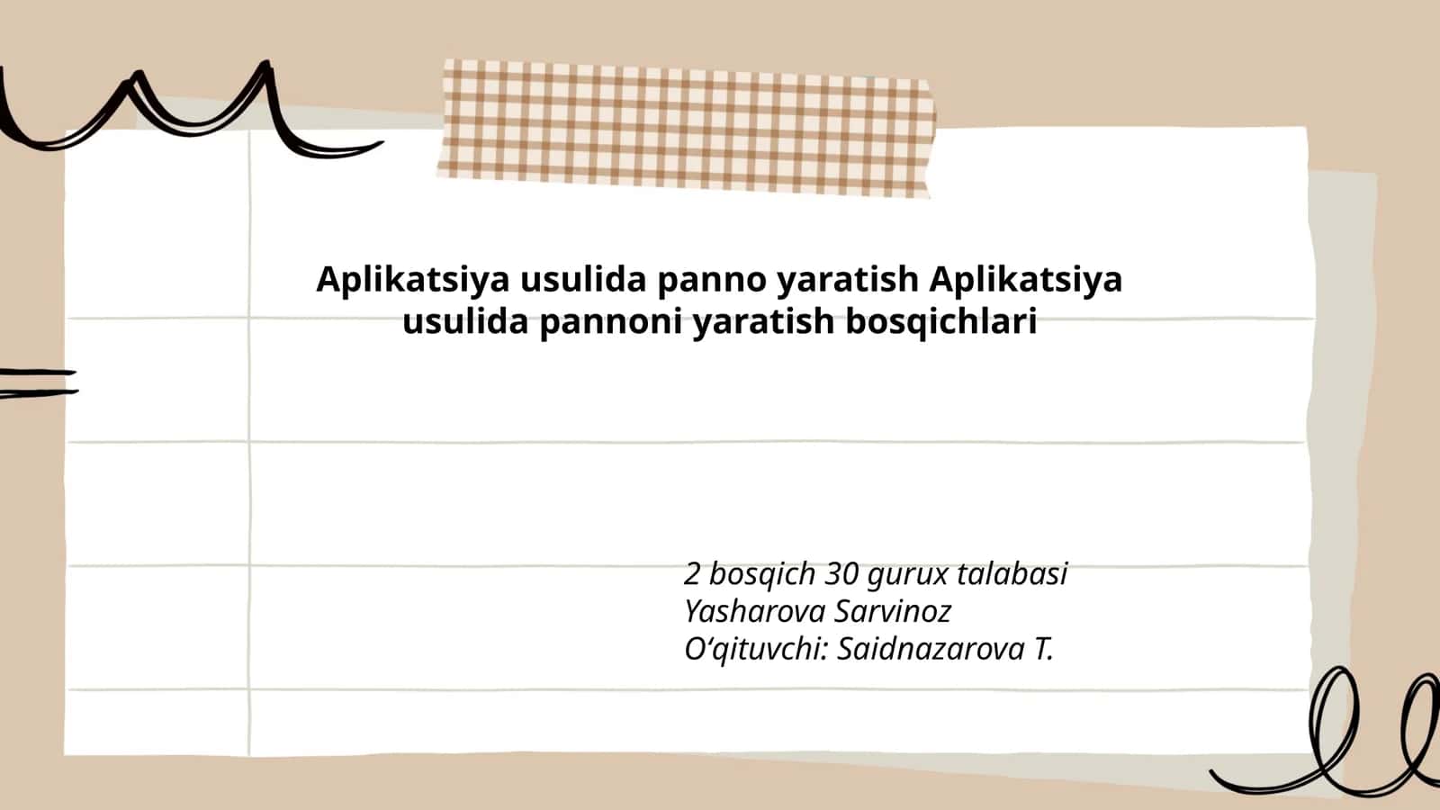 Aplikatsiya usulida panno yaratish 1