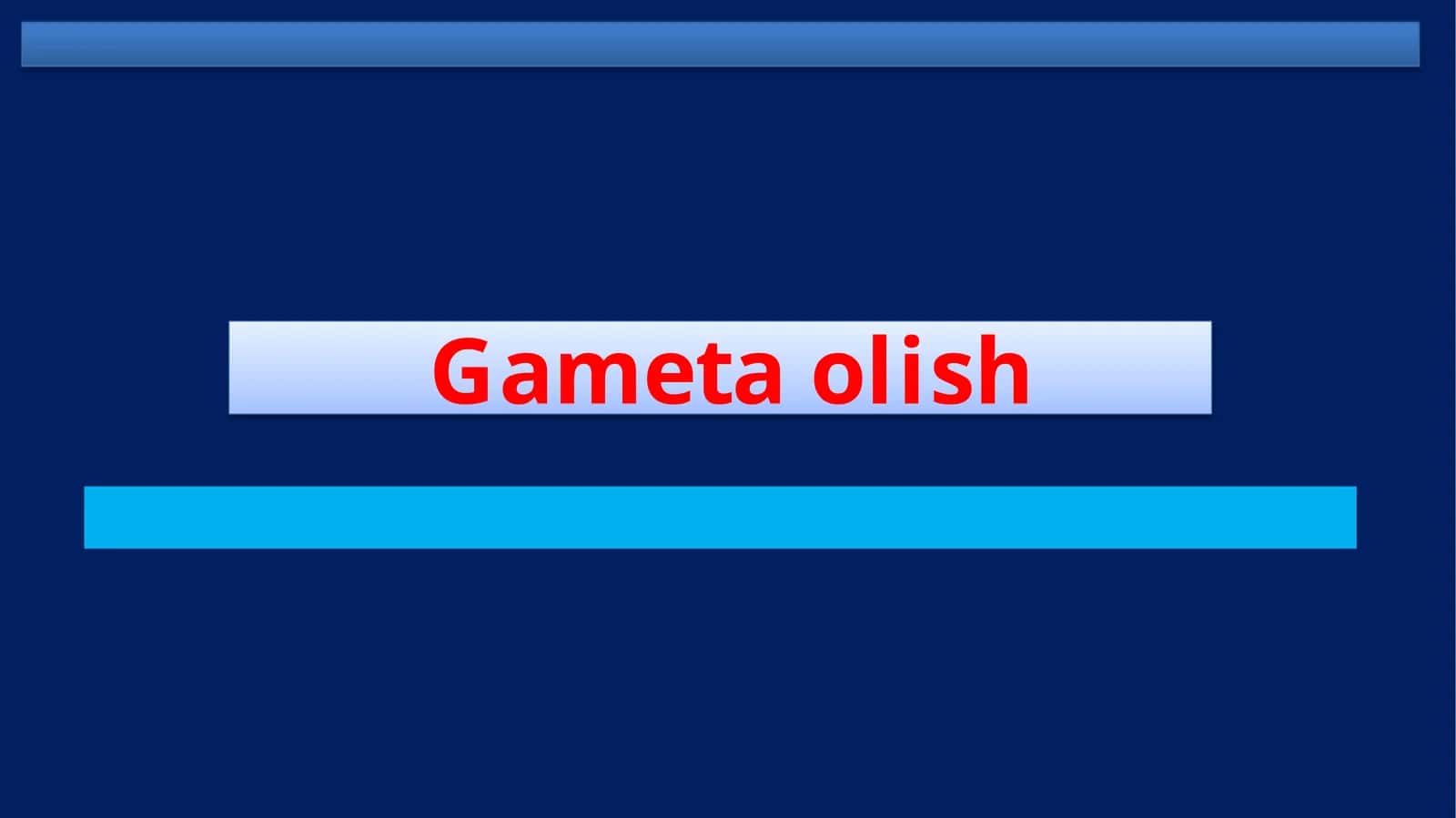 Gameta olish 1