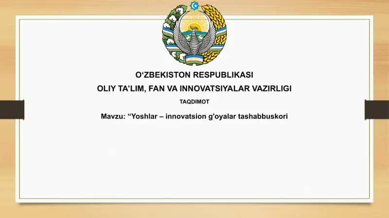Yoshlar – innovatsion g‘oyalarning tashabbuskorlari 1