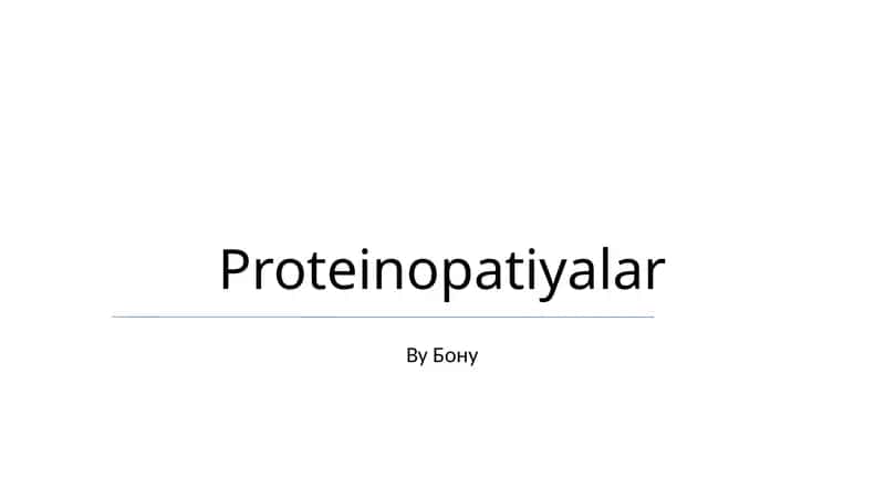 Proteinopatiyalar 1