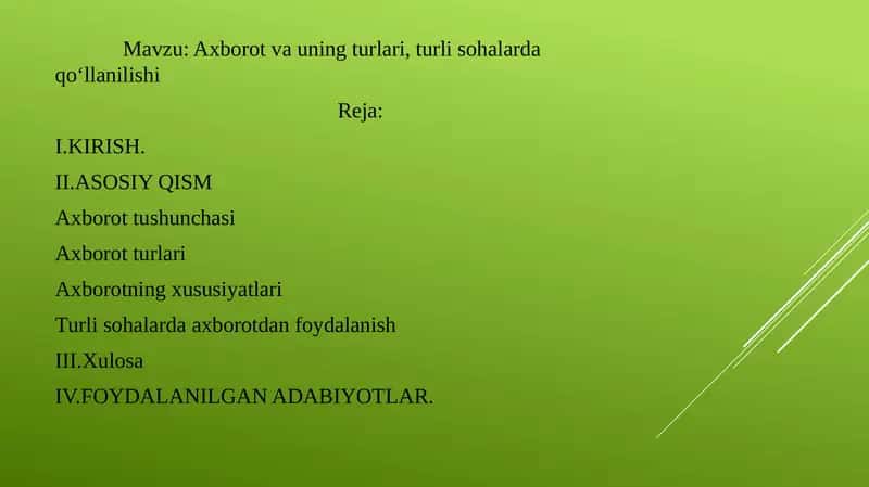 Axborot va uning turlari 1