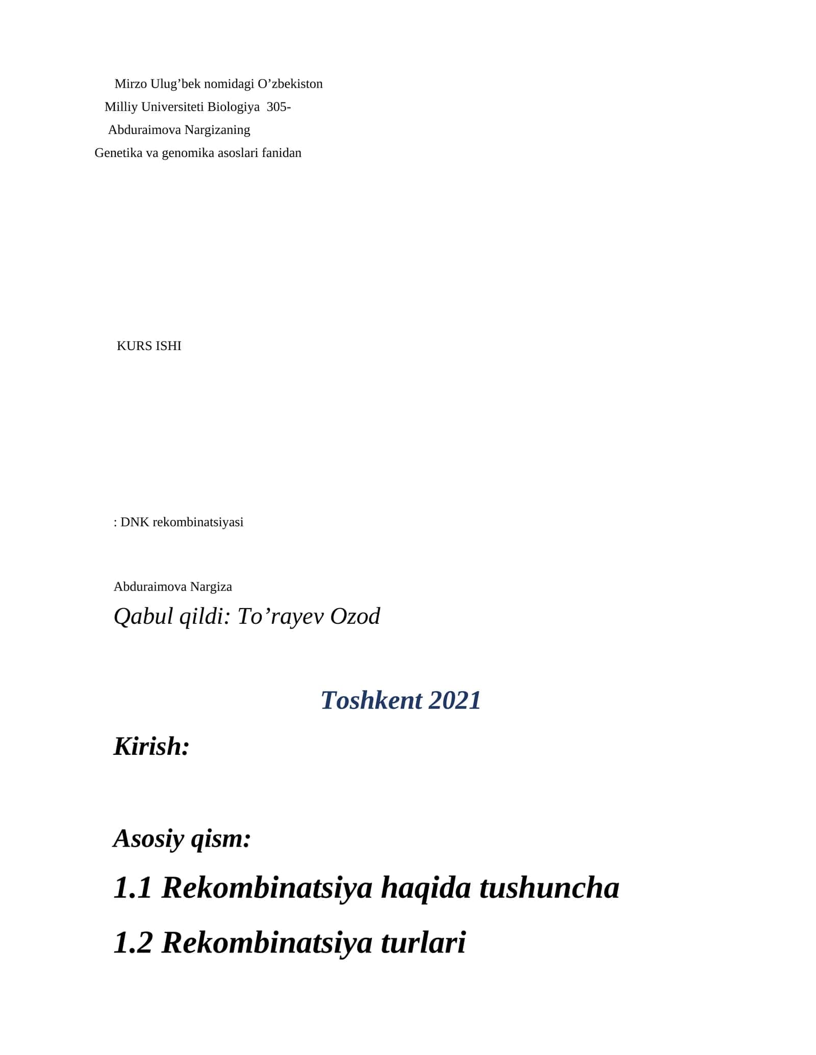 Genetika va genomika 1