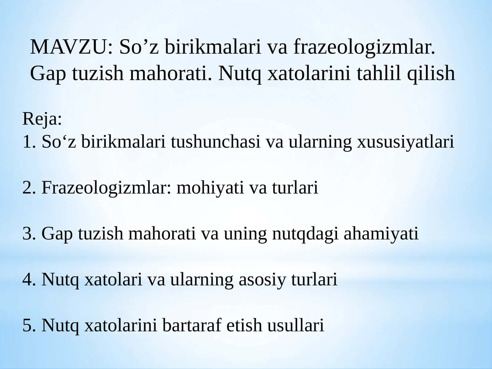 So’z birikmalari va frazeologizmlar 1