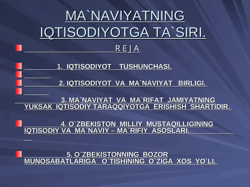 MA`NAVIYATNING IQTISODIYOTGA TA`SIRI 1