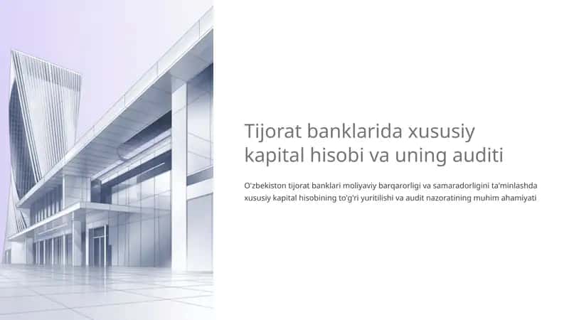 Tijorat banklarida xususiy kapital hisobi va uning auditi 1
