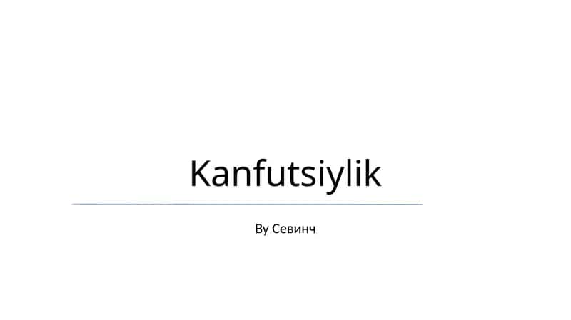 Konfutsiylik 1