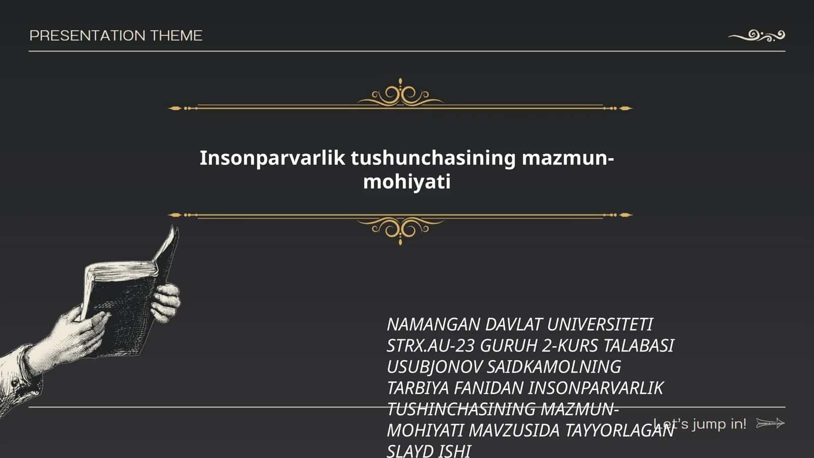 Insonparvarlik tushunchasining mazmun-mohiyati 1