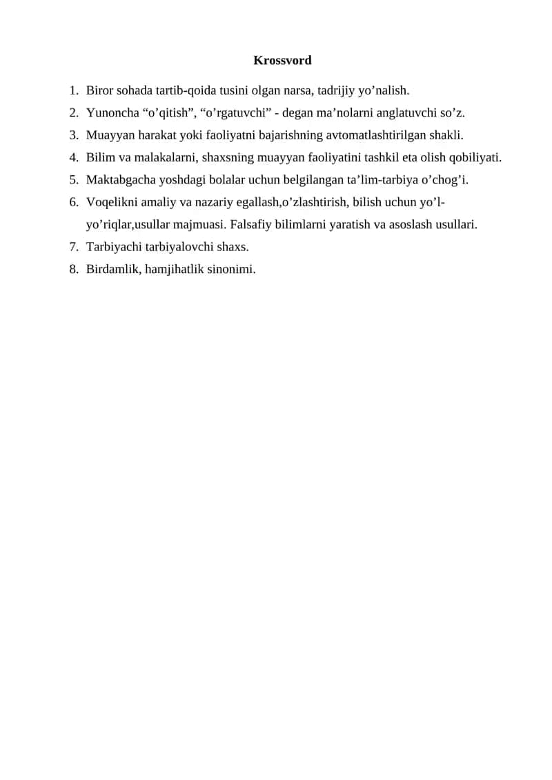 Krossvord 1