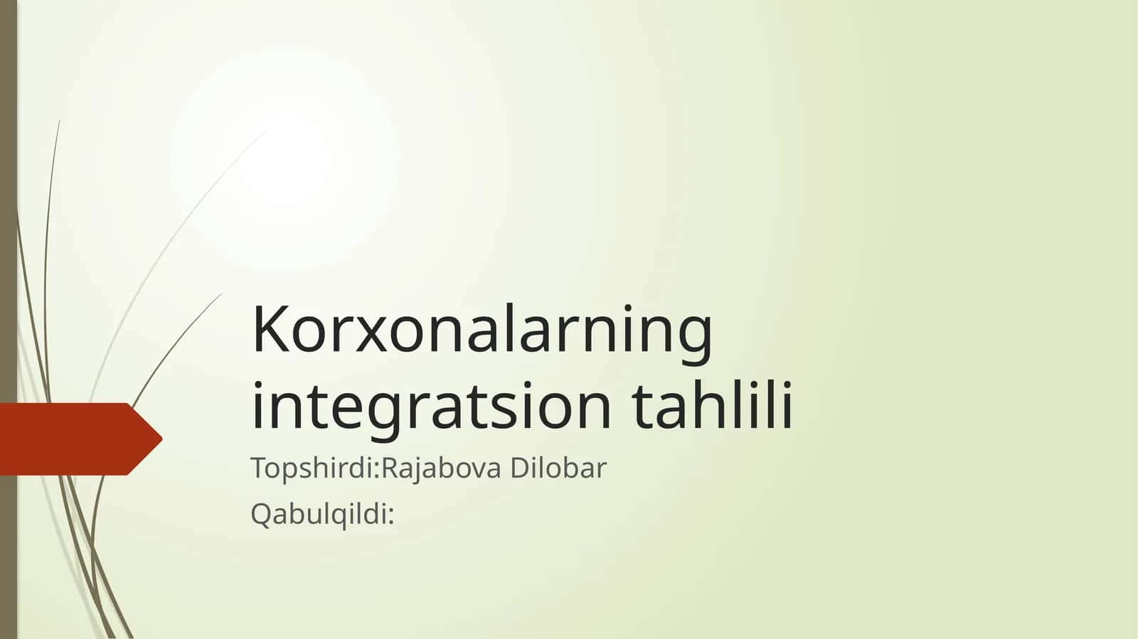 Korxonalarning integratsion tahlili 1