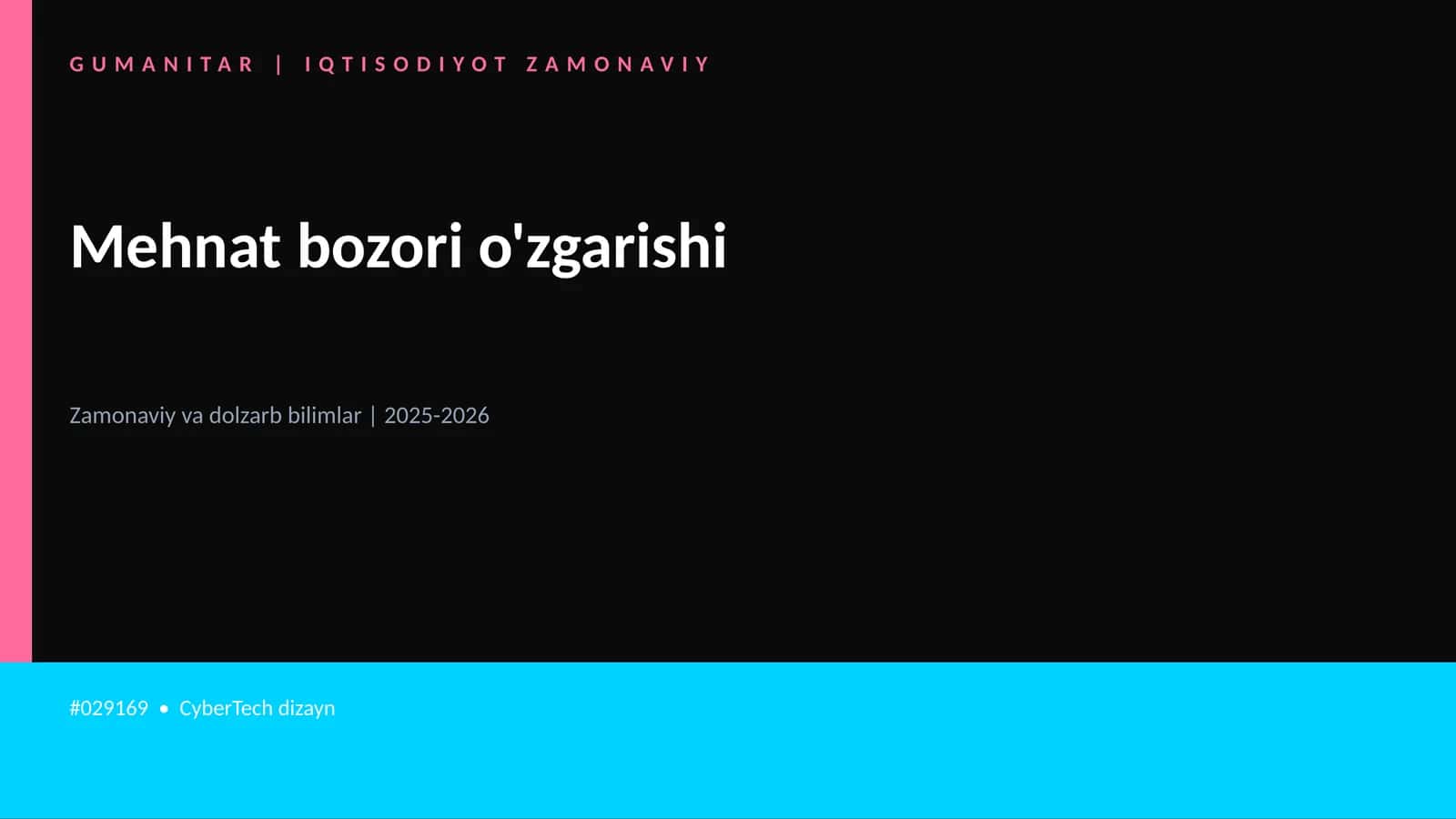 Mehnat bozori o'zgarishi 1