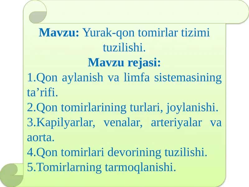 Yurak-qontomirlar tuzilishi 1