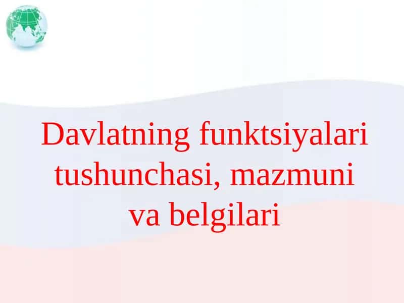Davlatning funktsiyalari tushunchasi 1