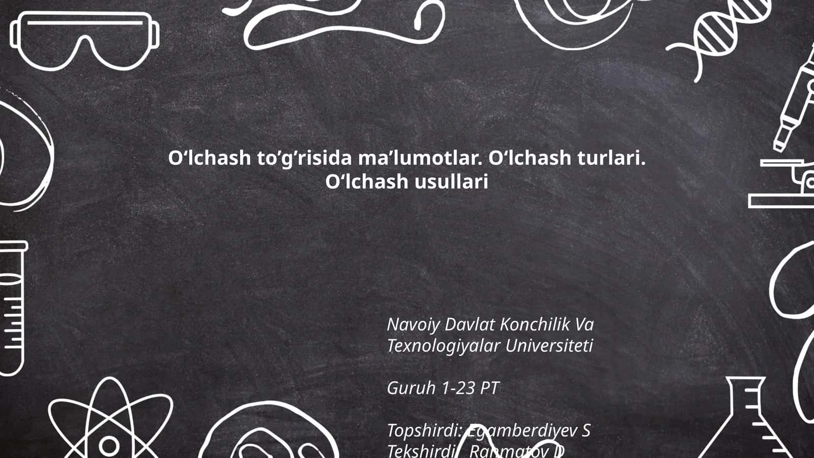 O‘lchash to’g’risida ma’lumotlar 1