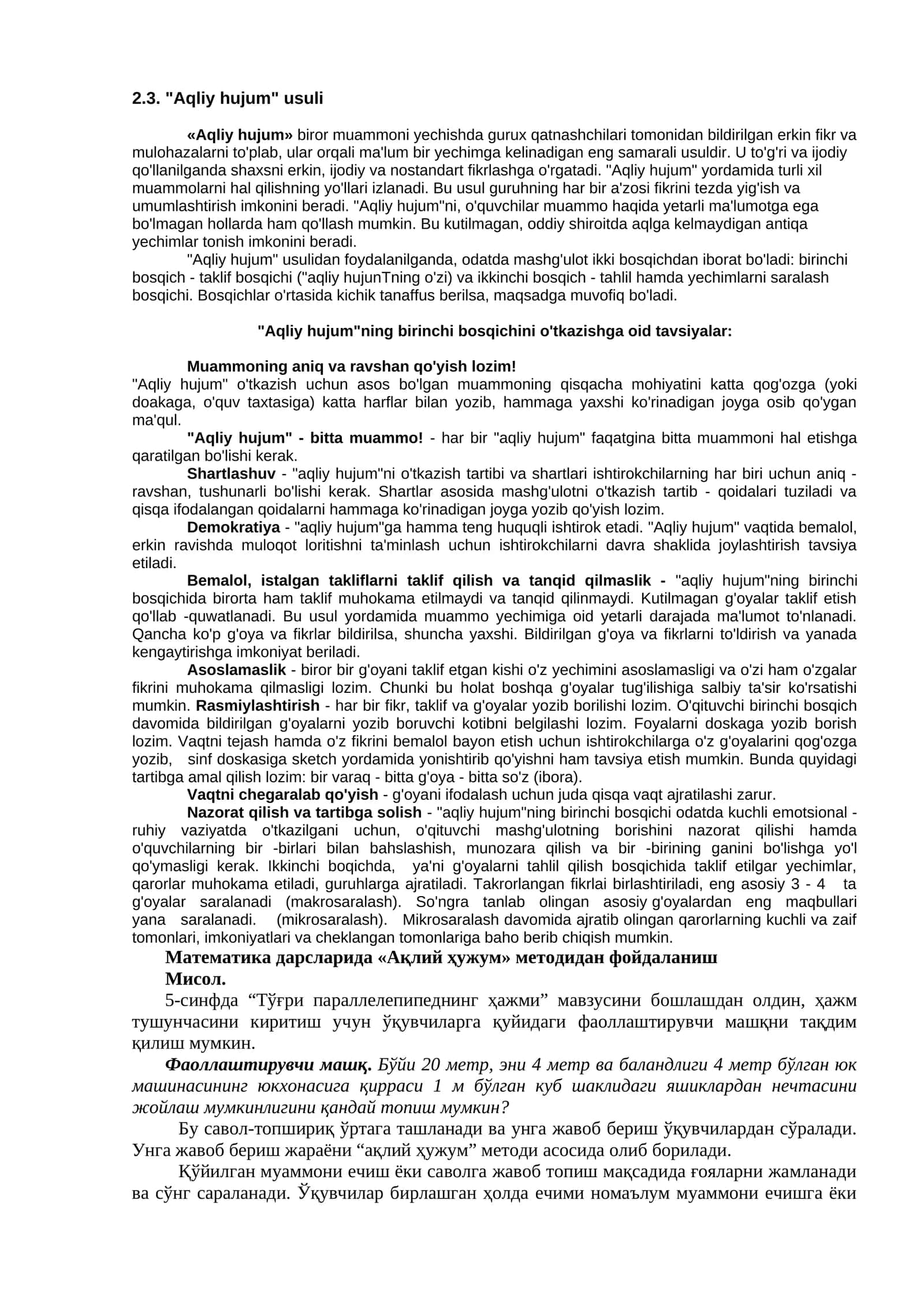 Aqliy hujum usuli 1