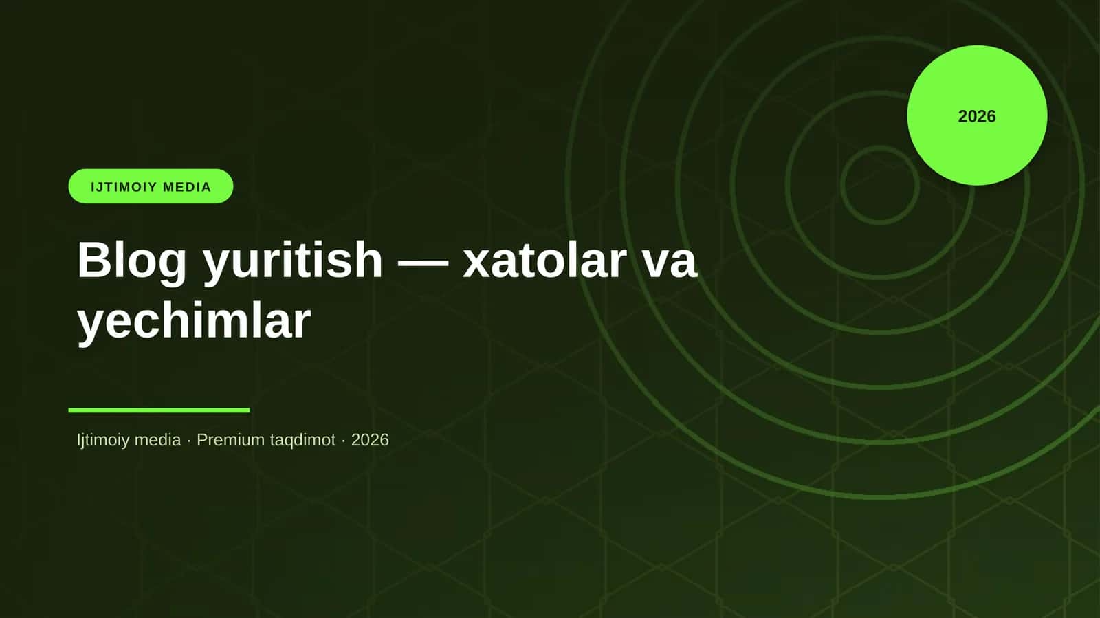 Blog yuritish — xatolar va yechimlar 1
