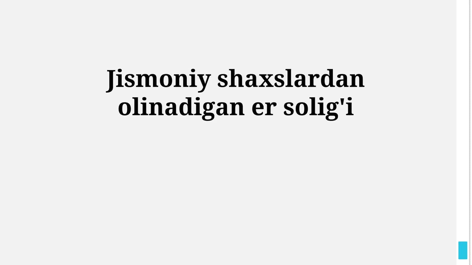 Jismoniy shaxslardan olinadigan er solig'i 1
