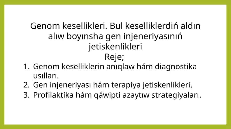 Genom kesellikleri 1