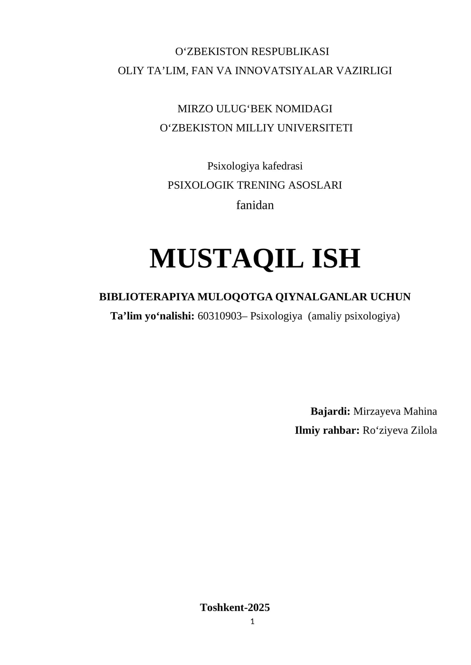 PSIXOLOGIK TRENING ASOSLARI 1