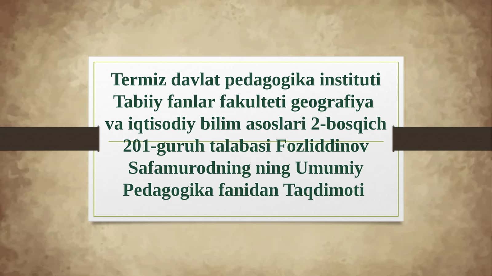 Imomal-buxoriyning pedagogik g‘oyalari 1
