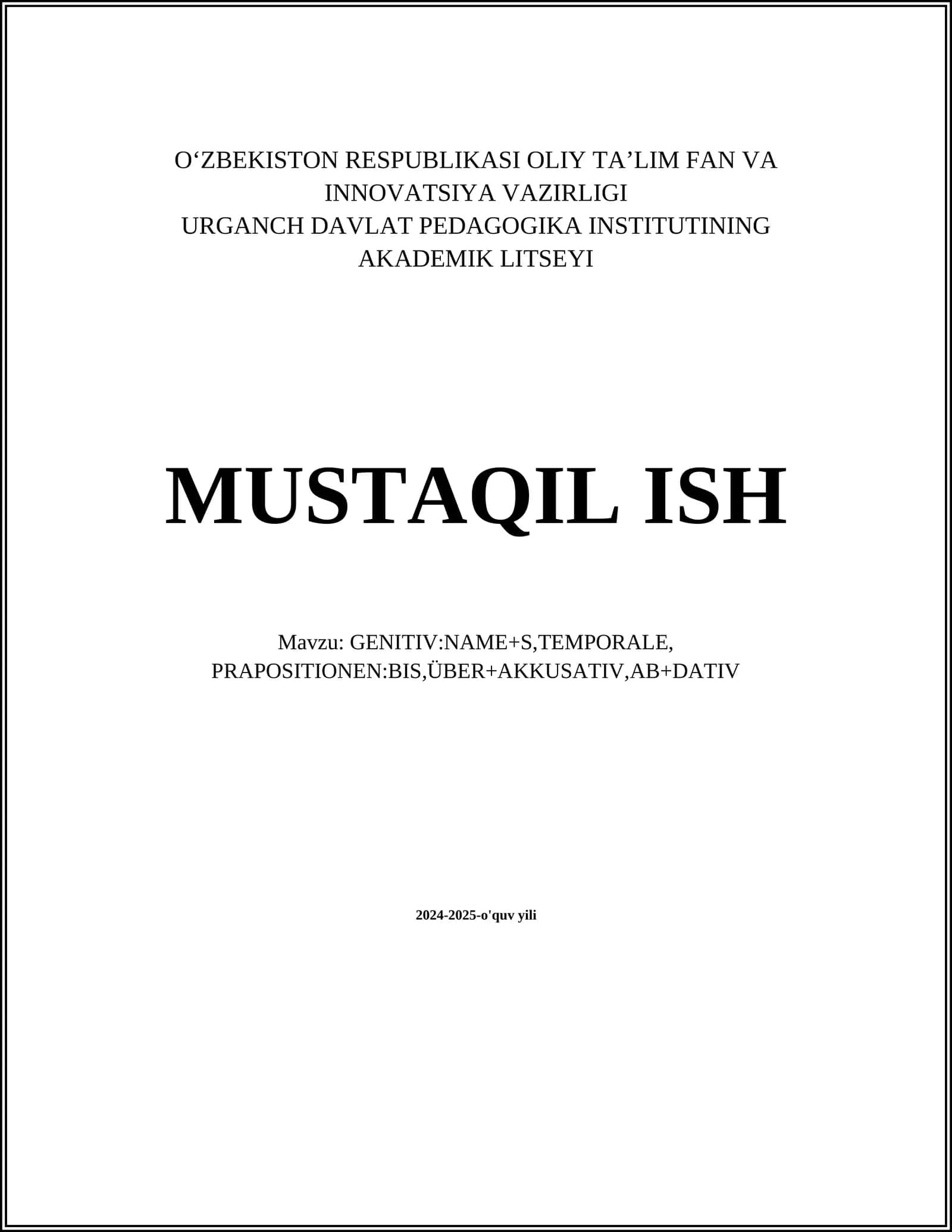Genitivning umumiy qoidalari 1