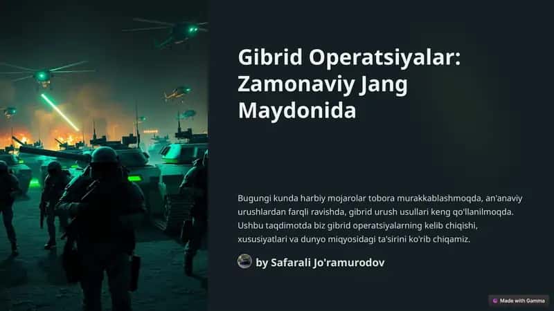 Gibrid Operatsiyalar: Zamonaviy Jang Maydonida 1