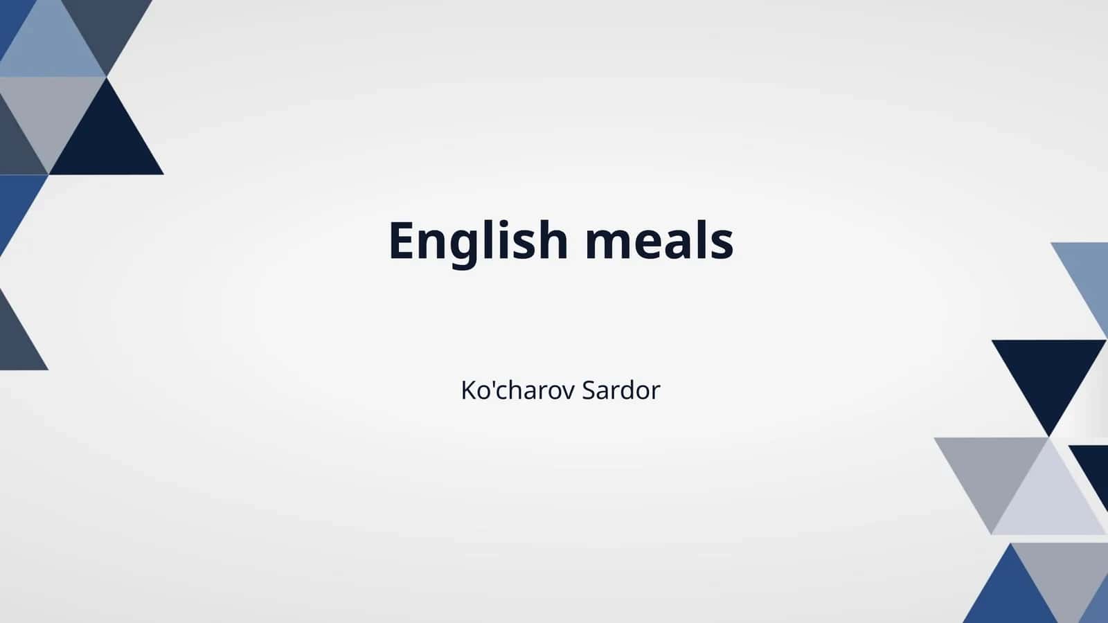 English meals 1
