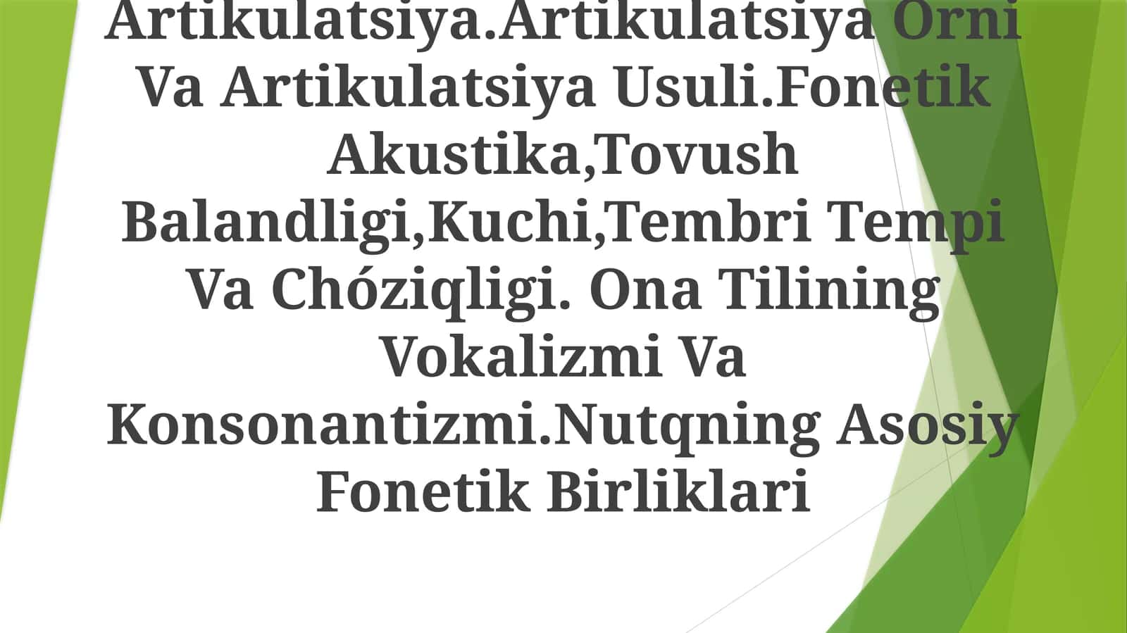 Artikulyatsiya va Fonetik Akustika 1