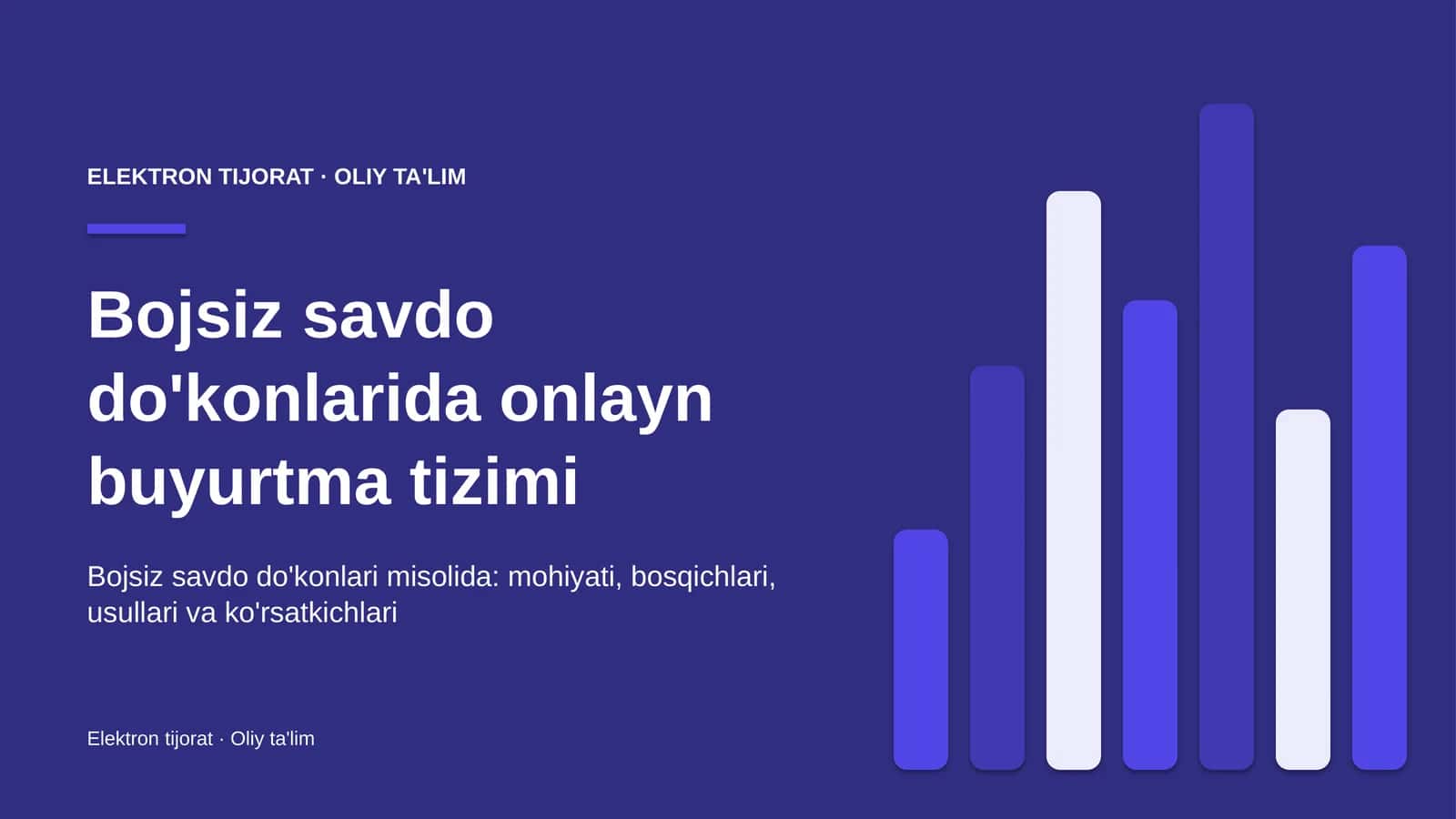 Elektron tijorat · Oliy ta'lim 1