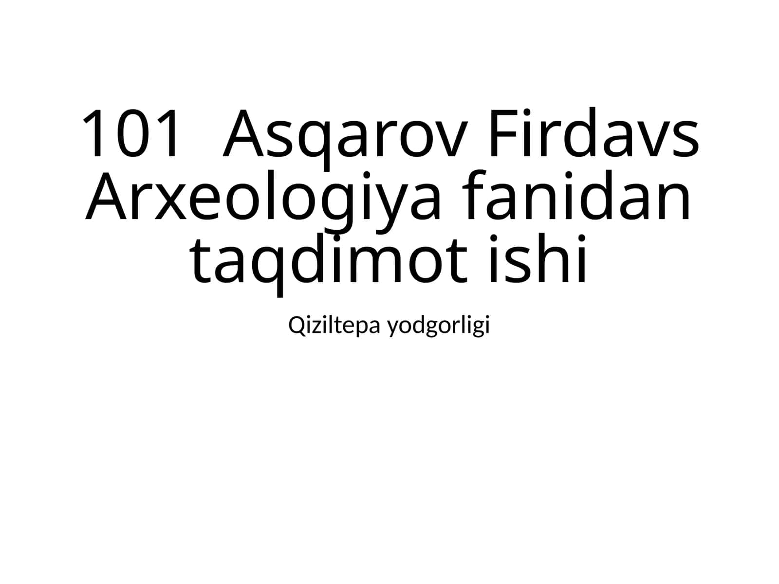 Qiziltepa yodgorligi 1