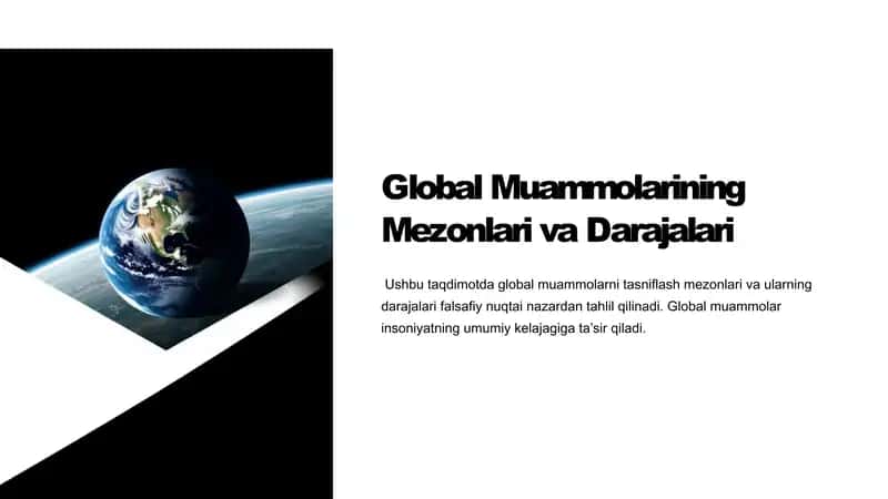 Global Muammolarining Mezonlari va Darajalari 1