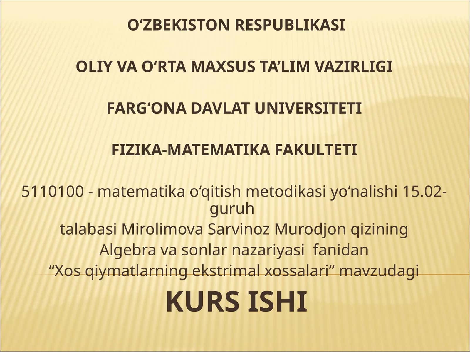 Xos qiymatlarning ekstrimal xossalari 1
