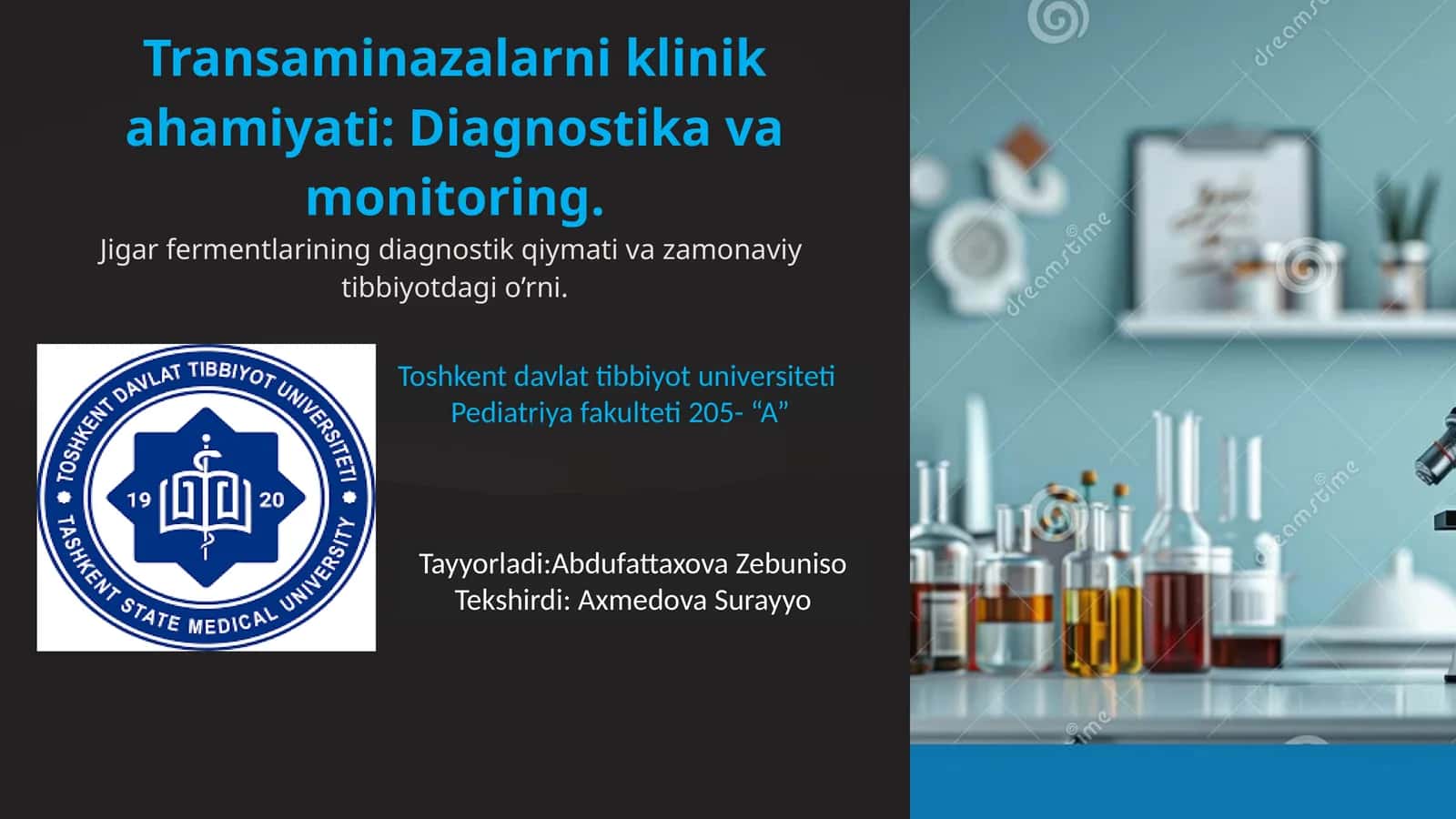 Transaminazalarni klinik ahamiyati: Diagnostikavamonitoring 1
