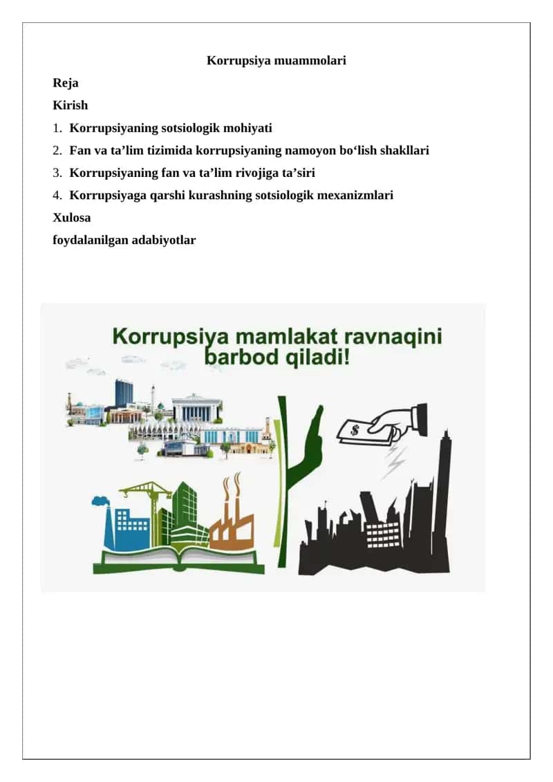 Korrupsiya muammolari 1