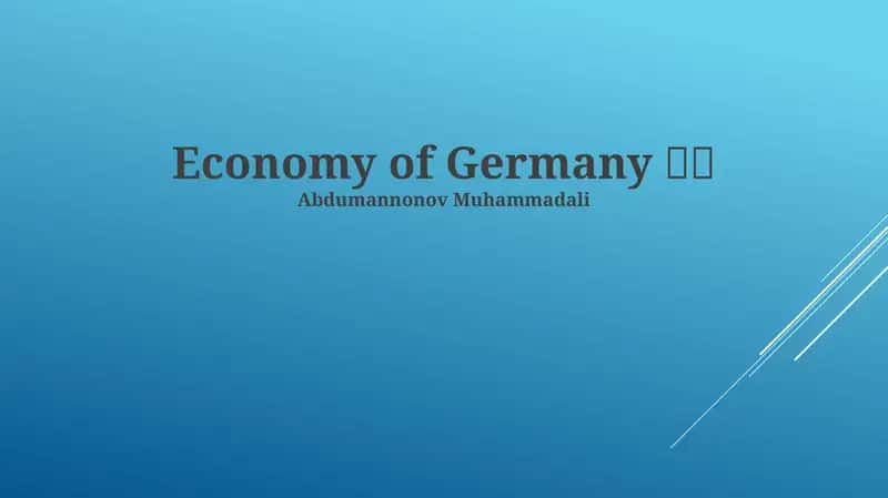 Economy of Germany 🇩🇪 1