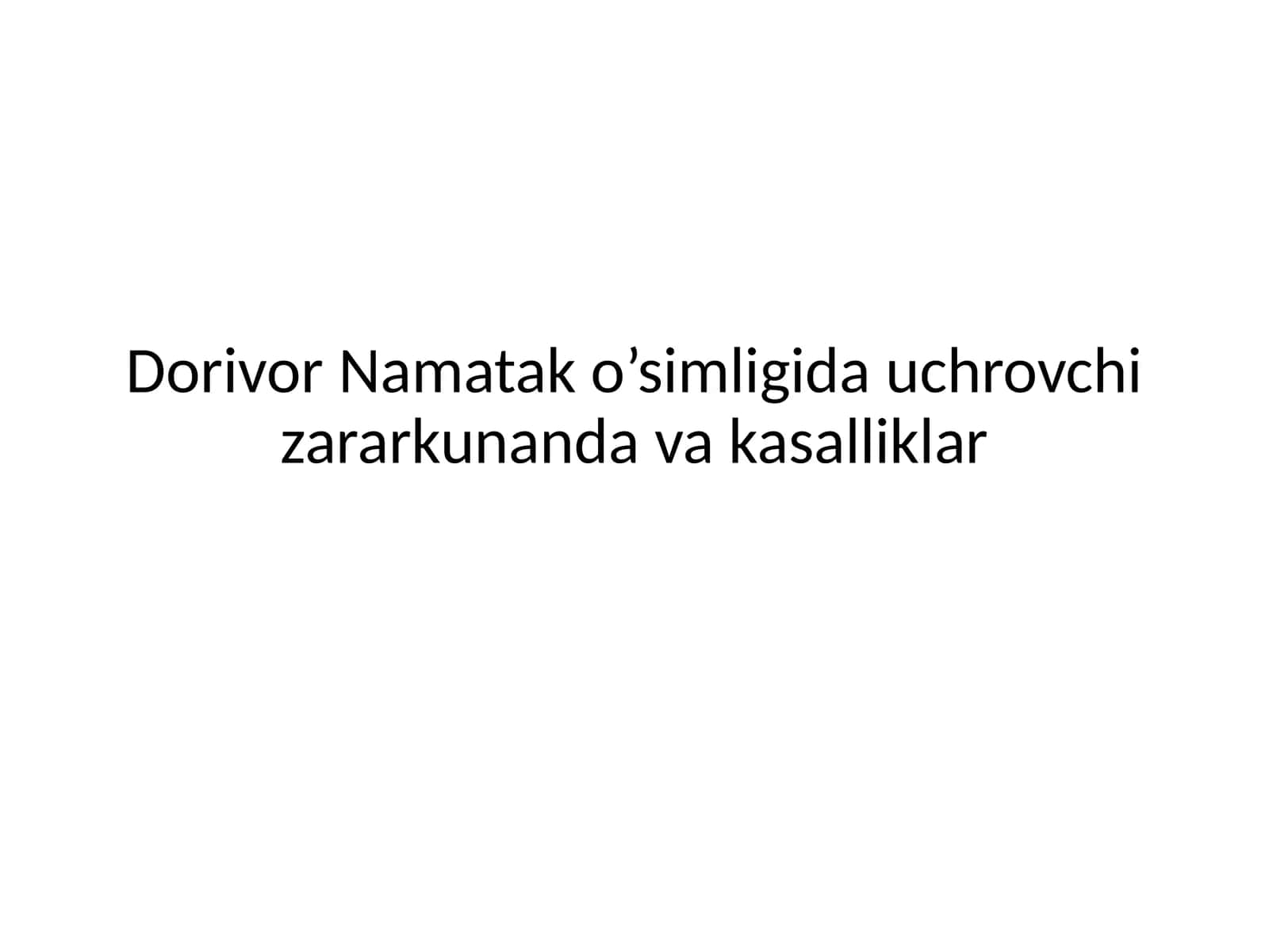 Namatak Zararkunandalari va Kasalliklari 1