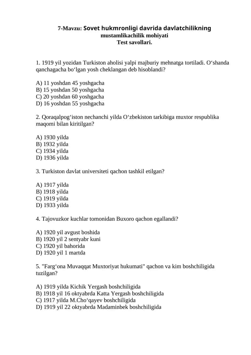 Sovet hukmronligi davrida davlatchilikning mustamlikachilik mohiyati 1