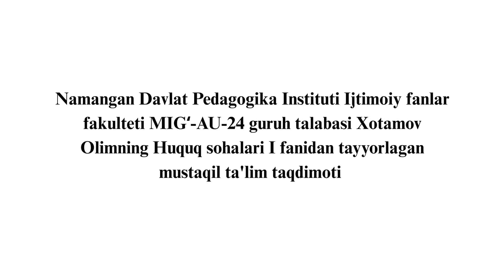 Ma'muriy huquq subyektlari 1