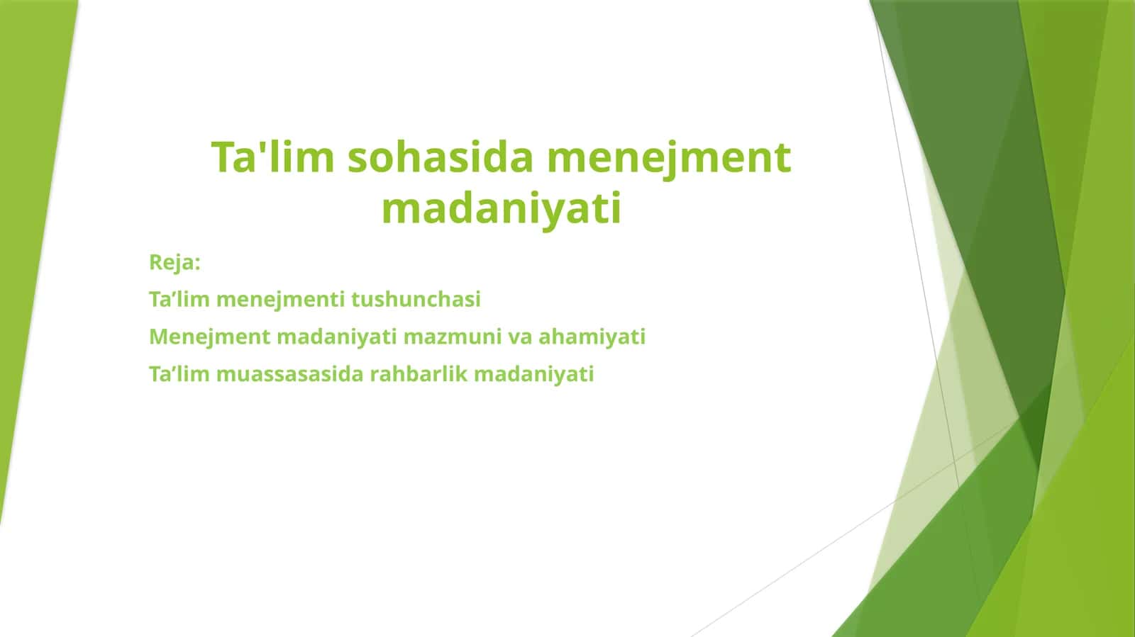 Ta'lim sohasida menejment madaniyati 1