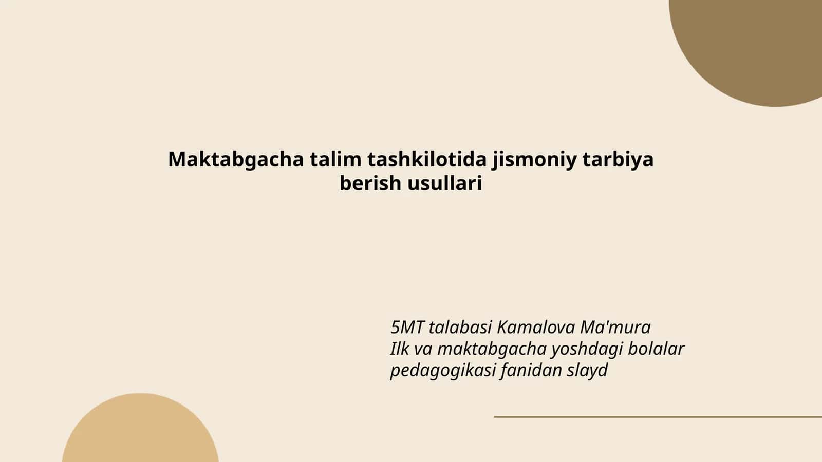 Maktabgacha talim tashkilotida jismoniy tarbiya berish usullari 1