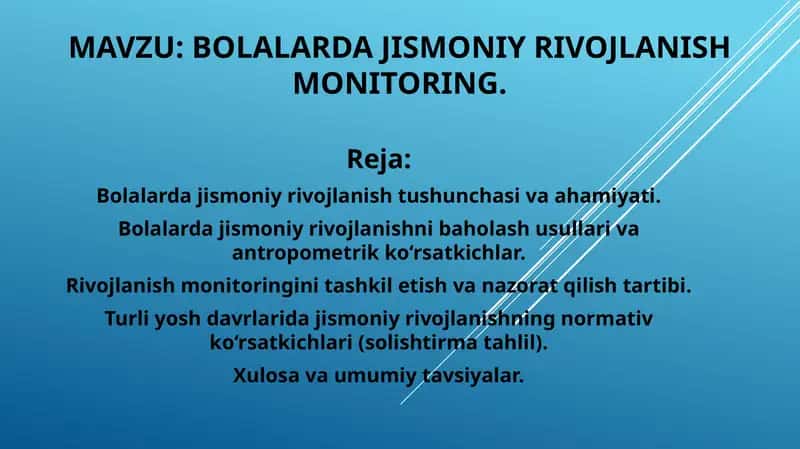 Bolalar jismoniy rivojlanish monitoring 1