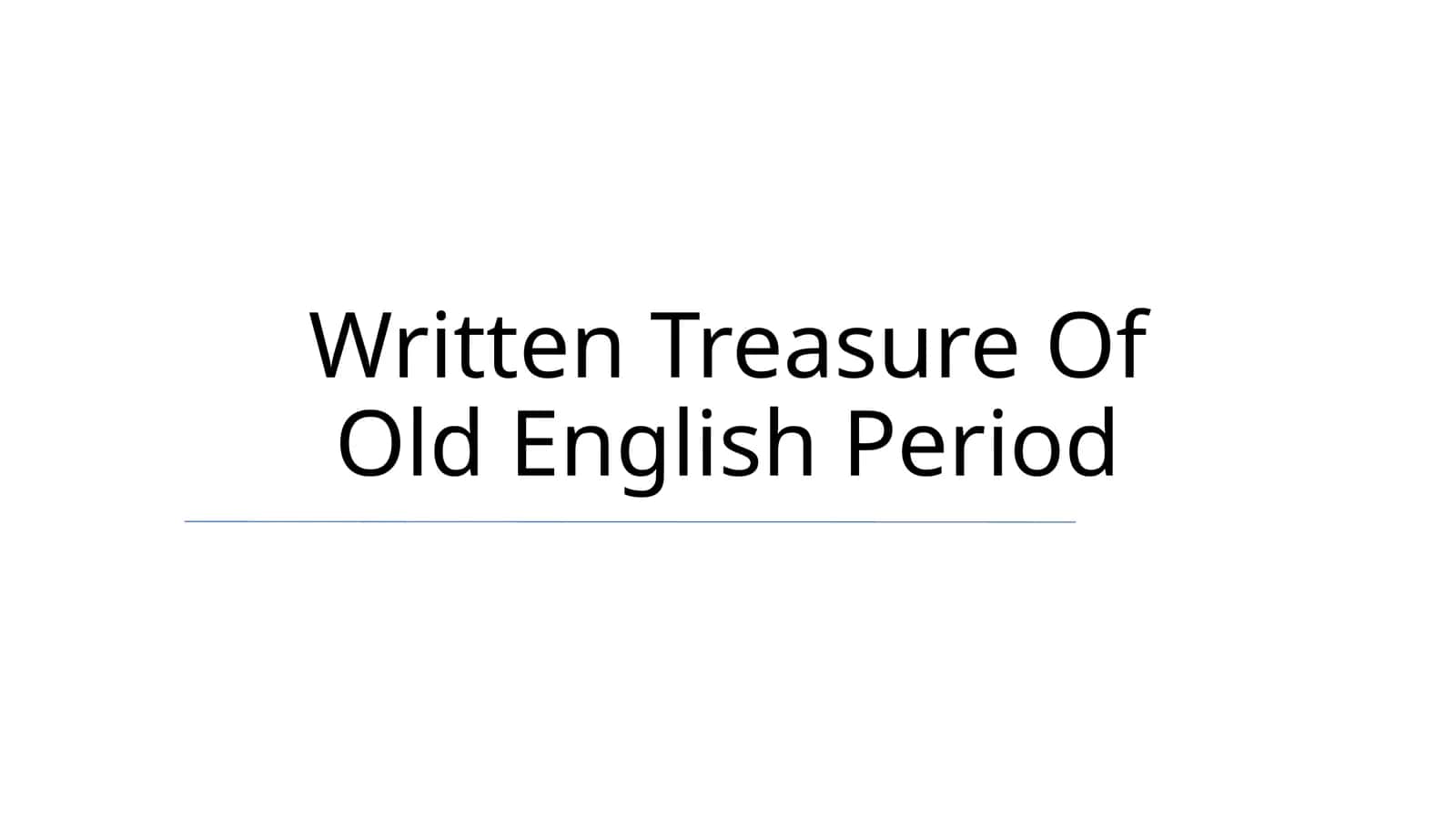Old English Literature 1